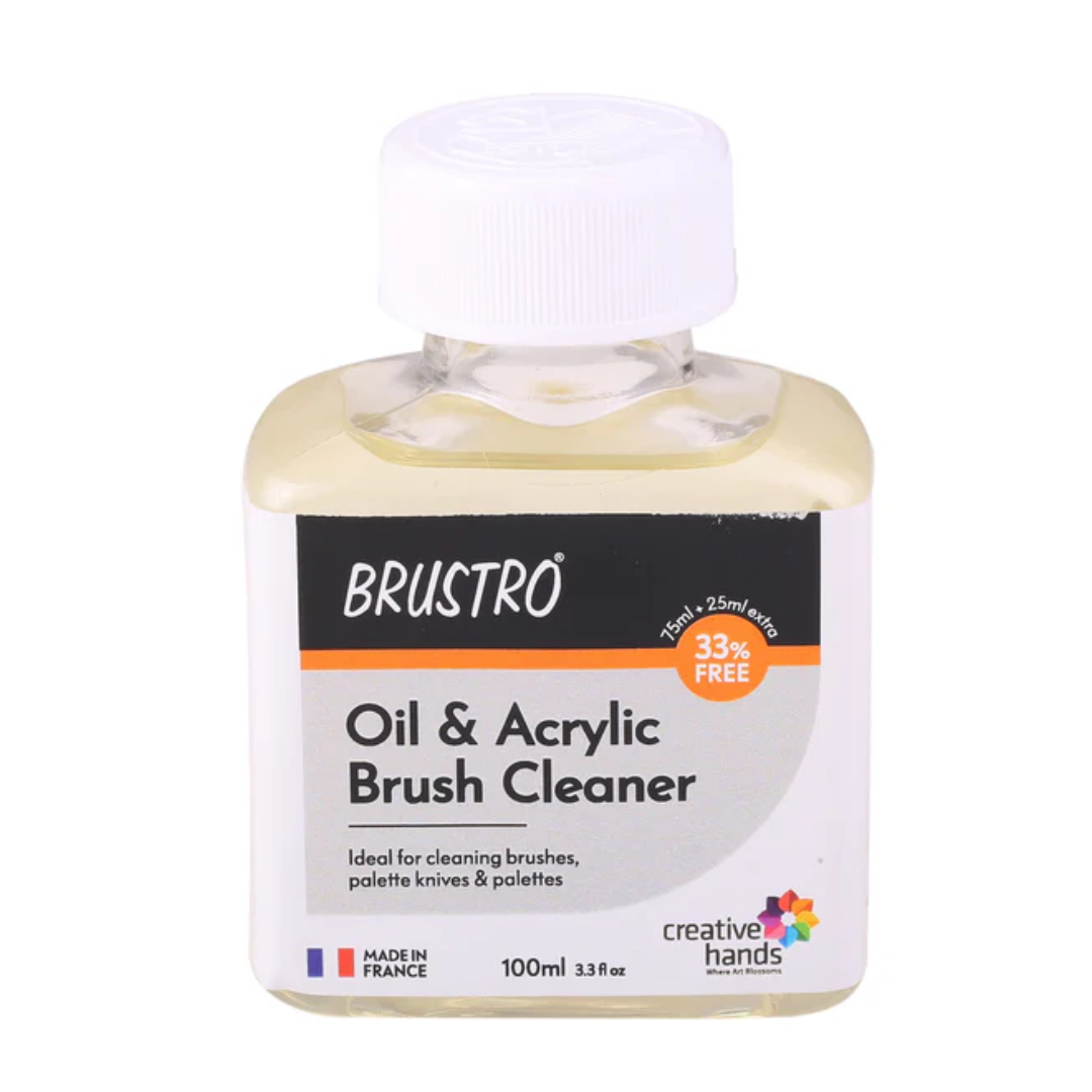 Brustro Oil and Acrylic Brush Cleaner 100ml (75ml + 25ml Free)