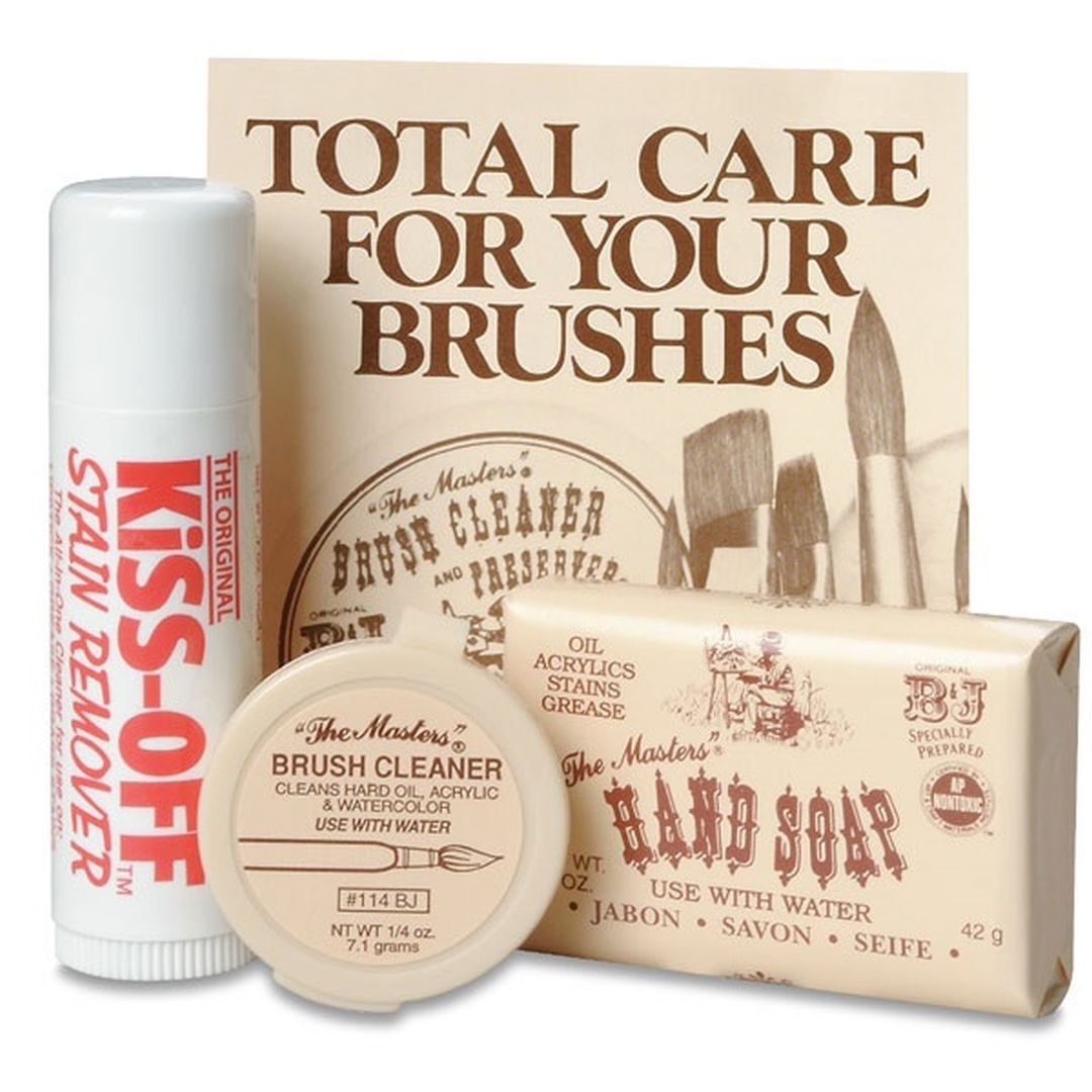 General Pencil The Masters Mini Clean Up Kit 1 Brush Cleaner and Preserver (7.10 g) and 1 Artist Hand Soap, 40 g and 1 Kiss Off Stain Remover, 20 g