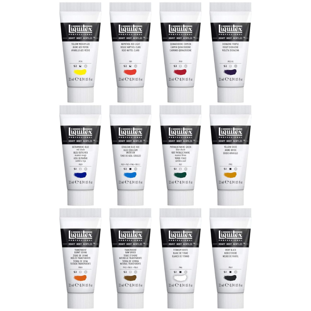 Liquitex Professional Heavy Body Acrylic Paint Set 12x22ml