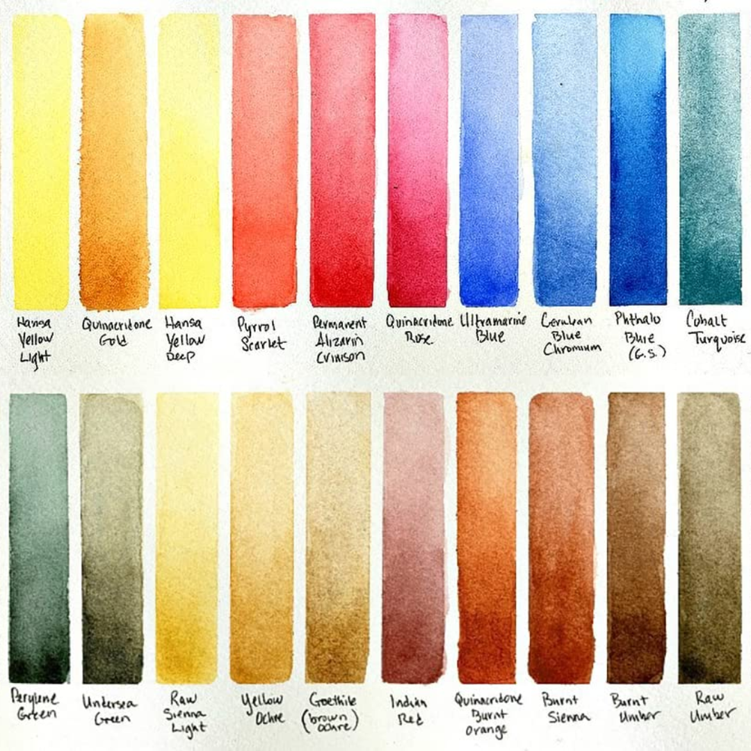 Daniel Smith 24 Color Hand Poured Watercolor Half Pan Set in a Metal Box