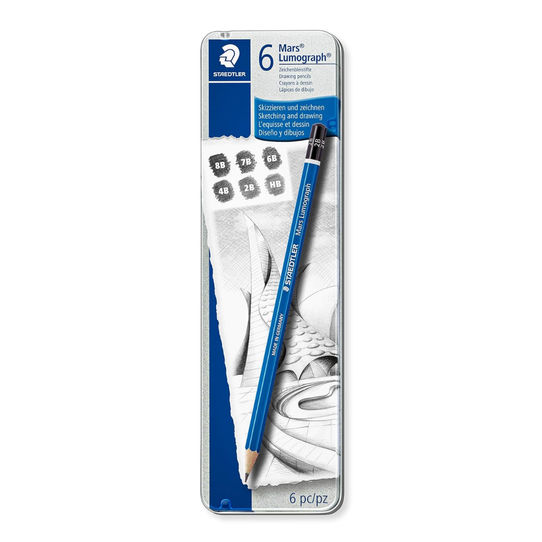 Staedtler Mars Lumograph Soft Grades 8B HB Pencil Of 6