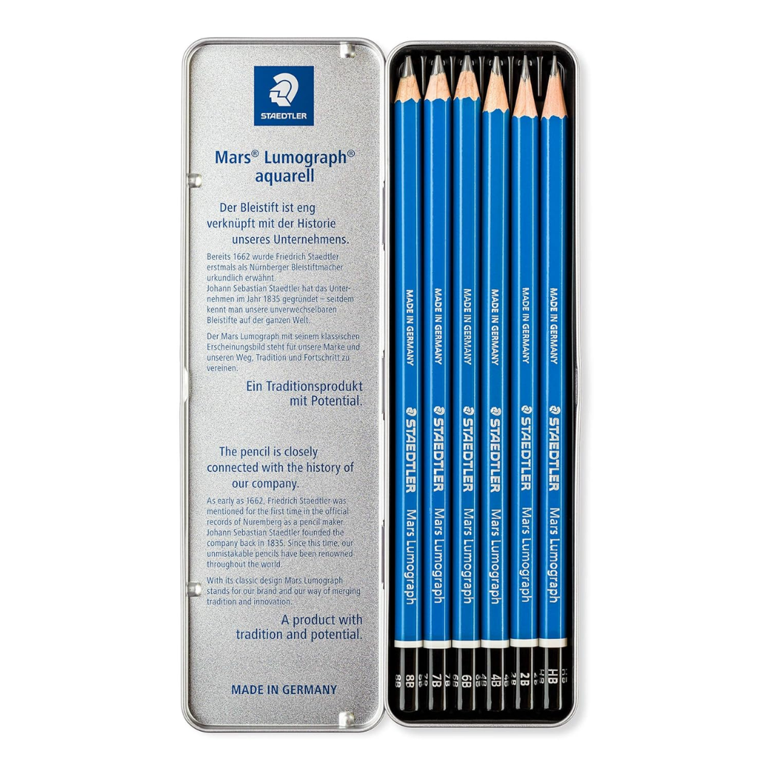 Staedtler Mars Lumograph Soft Grades 8B HB Pencil Of 6