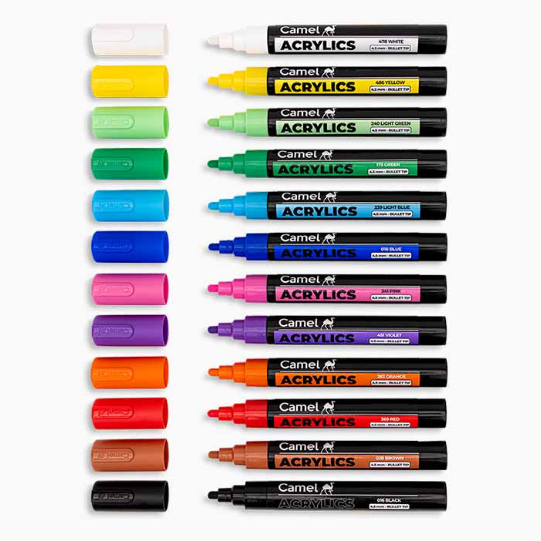 Camel Acrylic Markers Set of 12 Shades