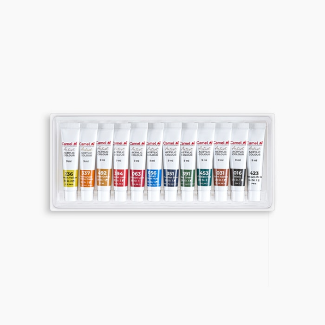 Camel Acrylic Color Box 9ml Tubes 12 Shades
