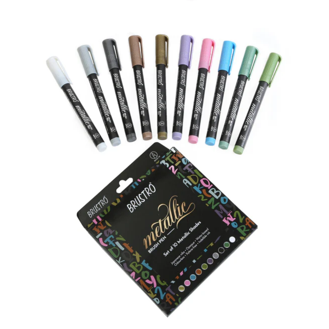BRUSTRO Metallic Brush Pens