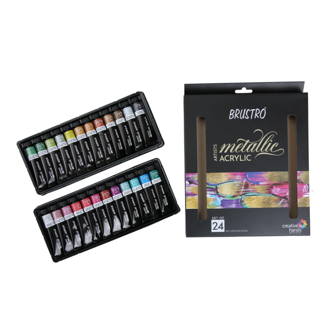 Brustro Artists’ Metallic Acrylic Set of 24x12ml
