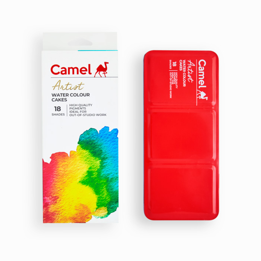Camel  Artist  Water  Colours  Assorted  box  of  cakes,  18  shades  with  Brush