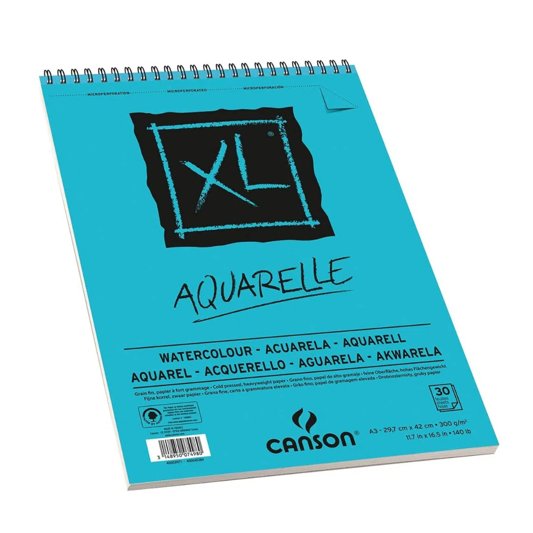 Canson Xl Sketch and Aquarelle Note Block, 300 GSM, A3, 30 With Head Spiral Bound