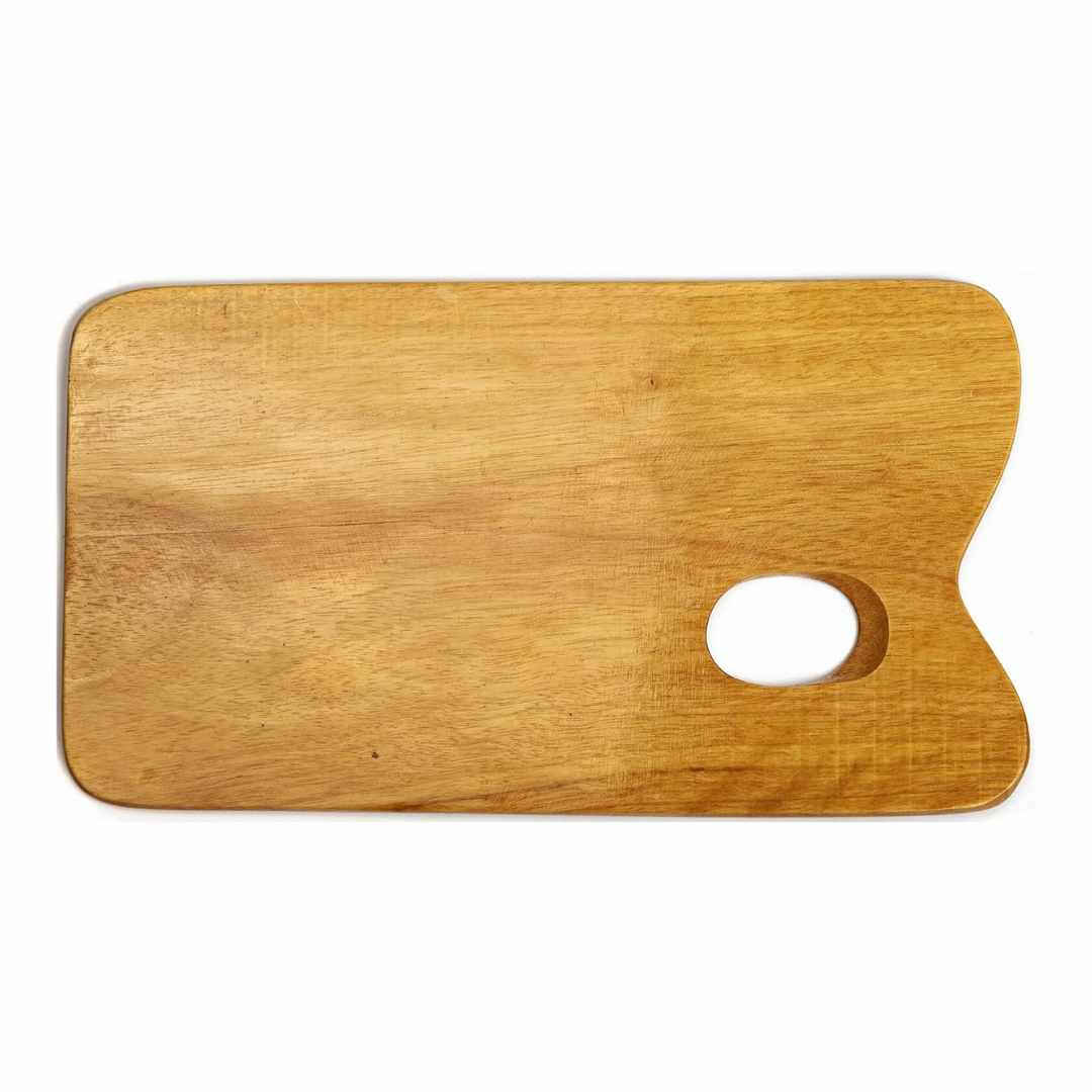 Stationerie Wooden Painting Palette   34x19cm Handmade Rectangle Paint Palette with Thumb Hole for Acrylic, Oil, Watercolor, Gouache Painting