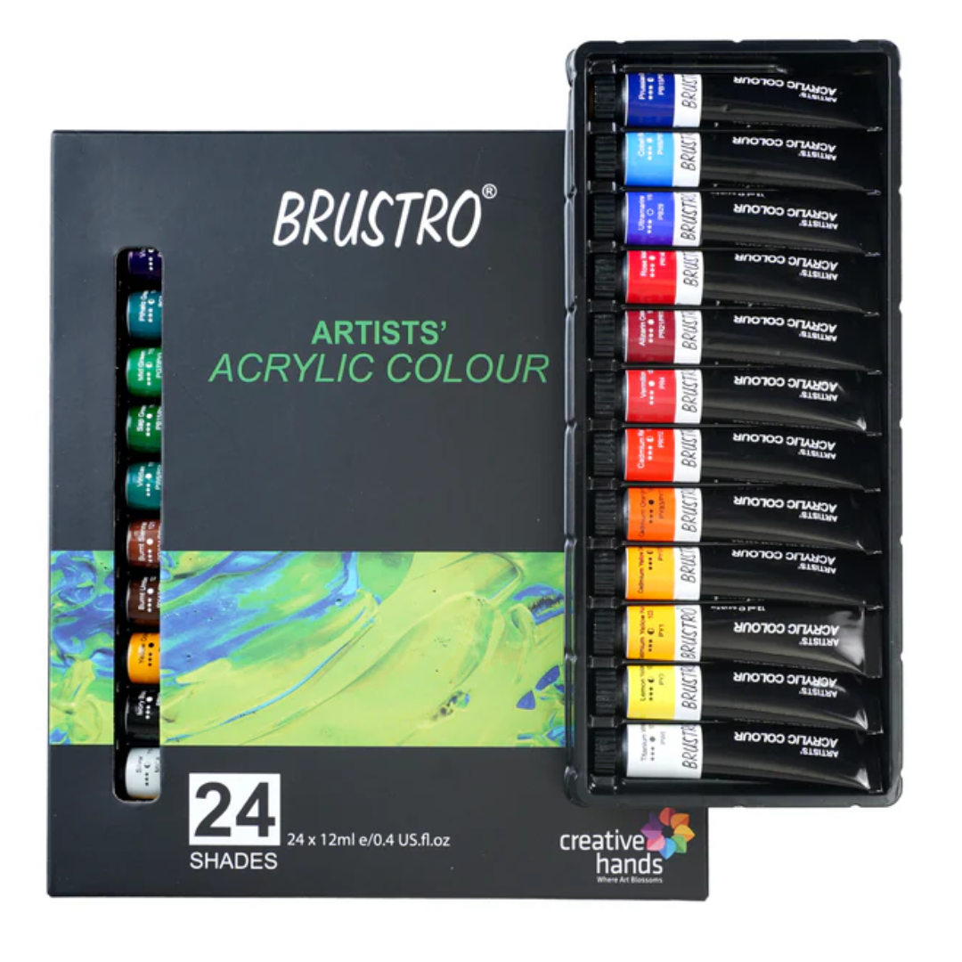 BRUSTRO Artist Acrylic Color 24 Colours 12ML Set