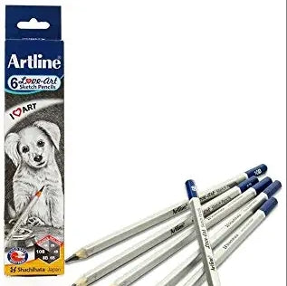 artline love art 6 sketch pencils hb 2b 4b 6b 8b 10b