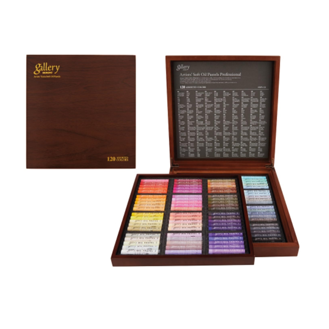 Mungyo Gallery Soft Oil Pastels Wood Box Set of 120 Multi Colors