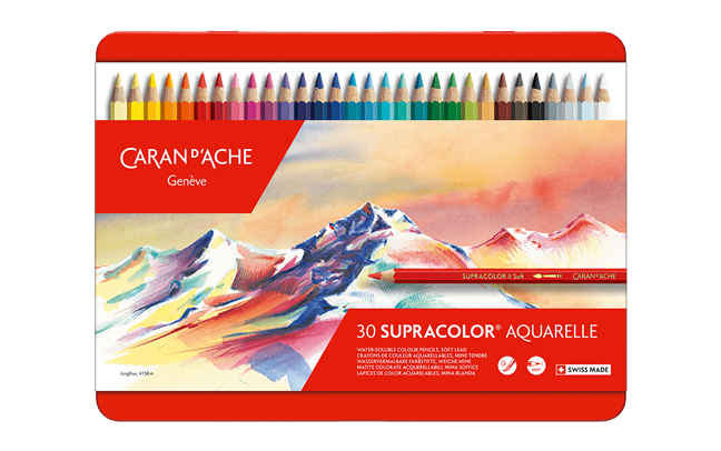 Caran d'Ache Supracolor Soft Aquarelle Pencils, 30 Shades