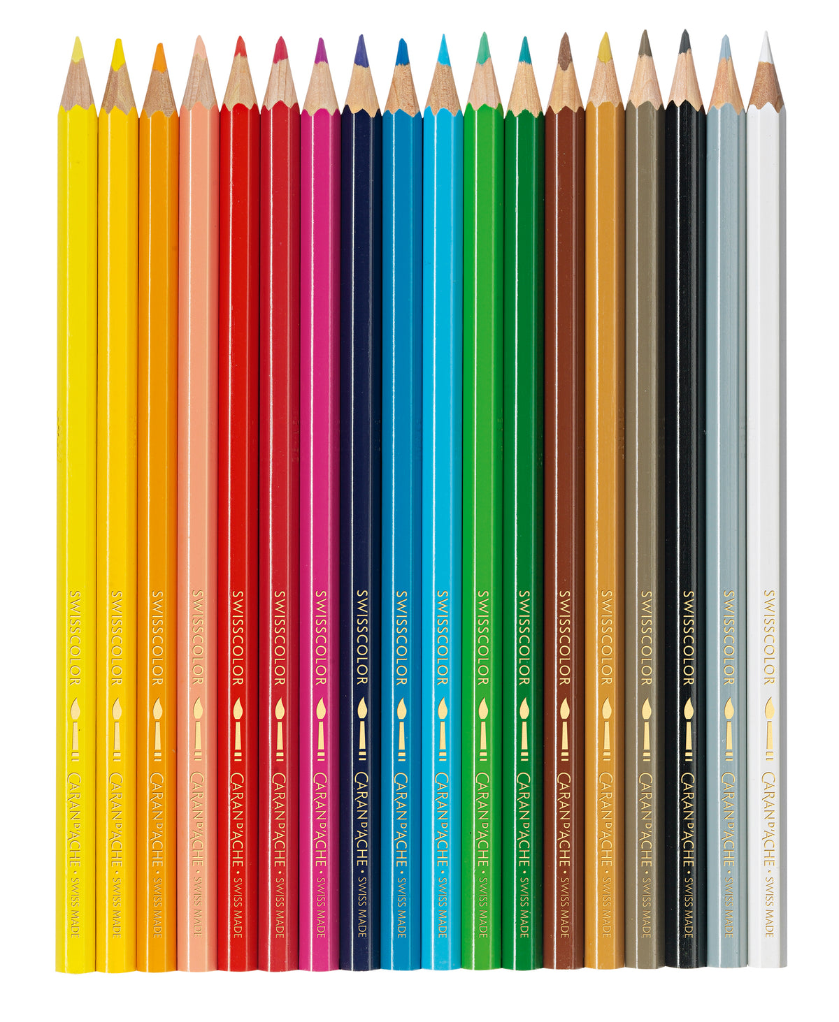 Caran d'Ache Water-Soluble Colour Pencils, 18 Shades Card Pack