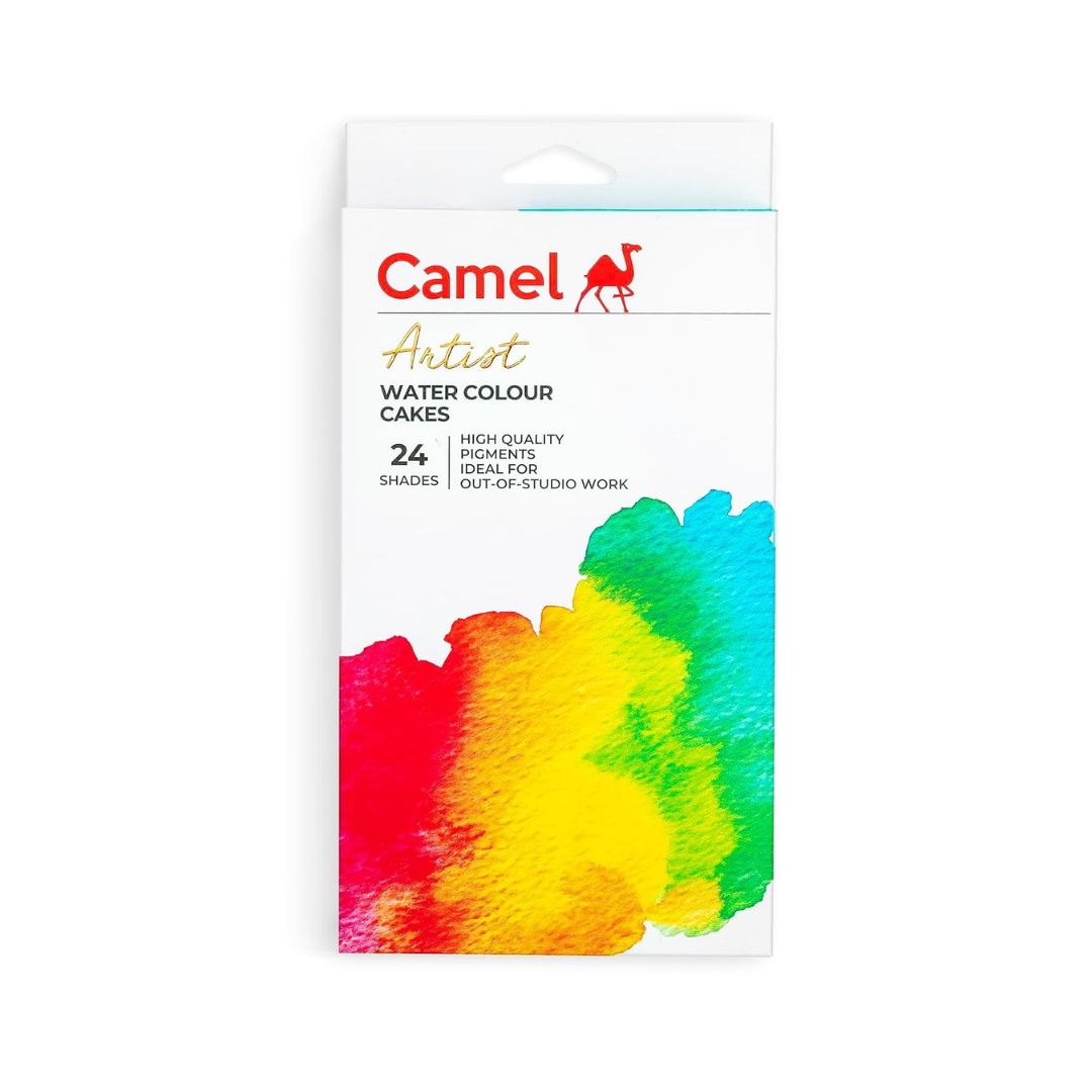 Camel  Artist  Water  Colours  Assorted  box  of  cakes,  24  shades  with  Brush