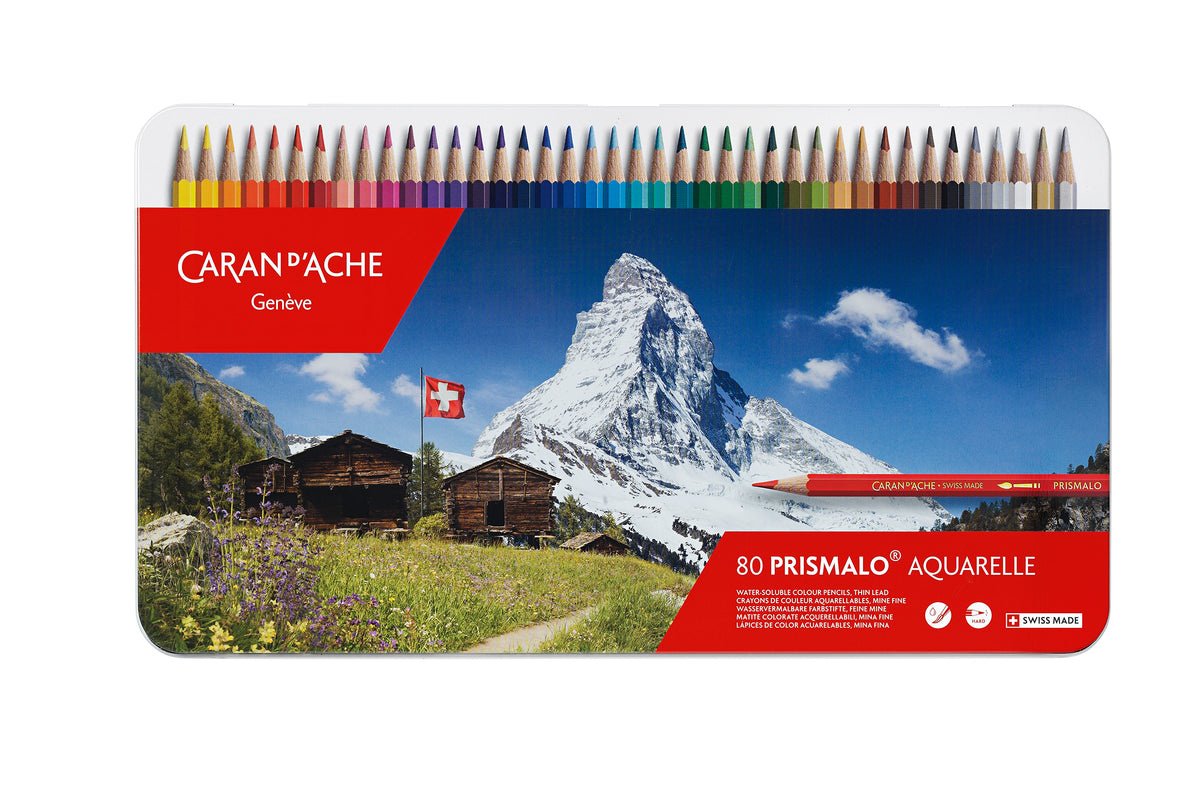 Caran d'Ache Prismalo Aquarelle Colour Pencils, 80 Shades