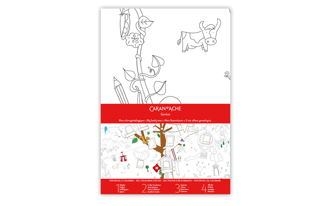 Caran d'Ache Family Tree XXL Poster Set with 18 Fancolor Pencils