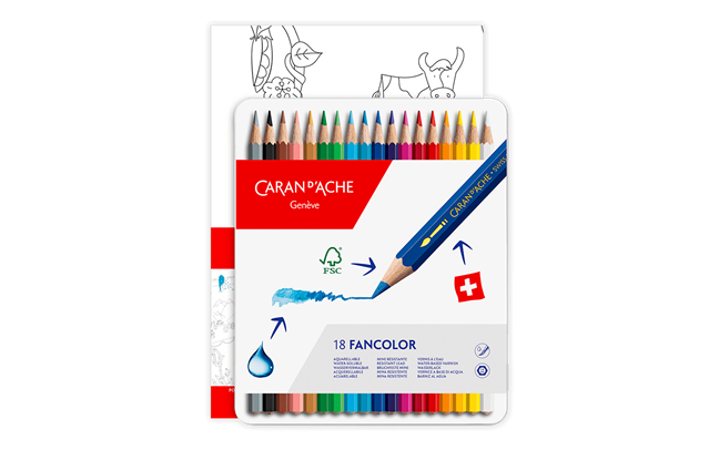 Caran d'Ache Family Tree XXL Poster Set with 18 Fancolor Pencils