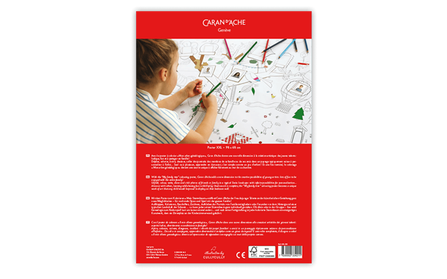 Caran d'Ache Family Tree XXL Poster Set with 18 Fancolor Pencils