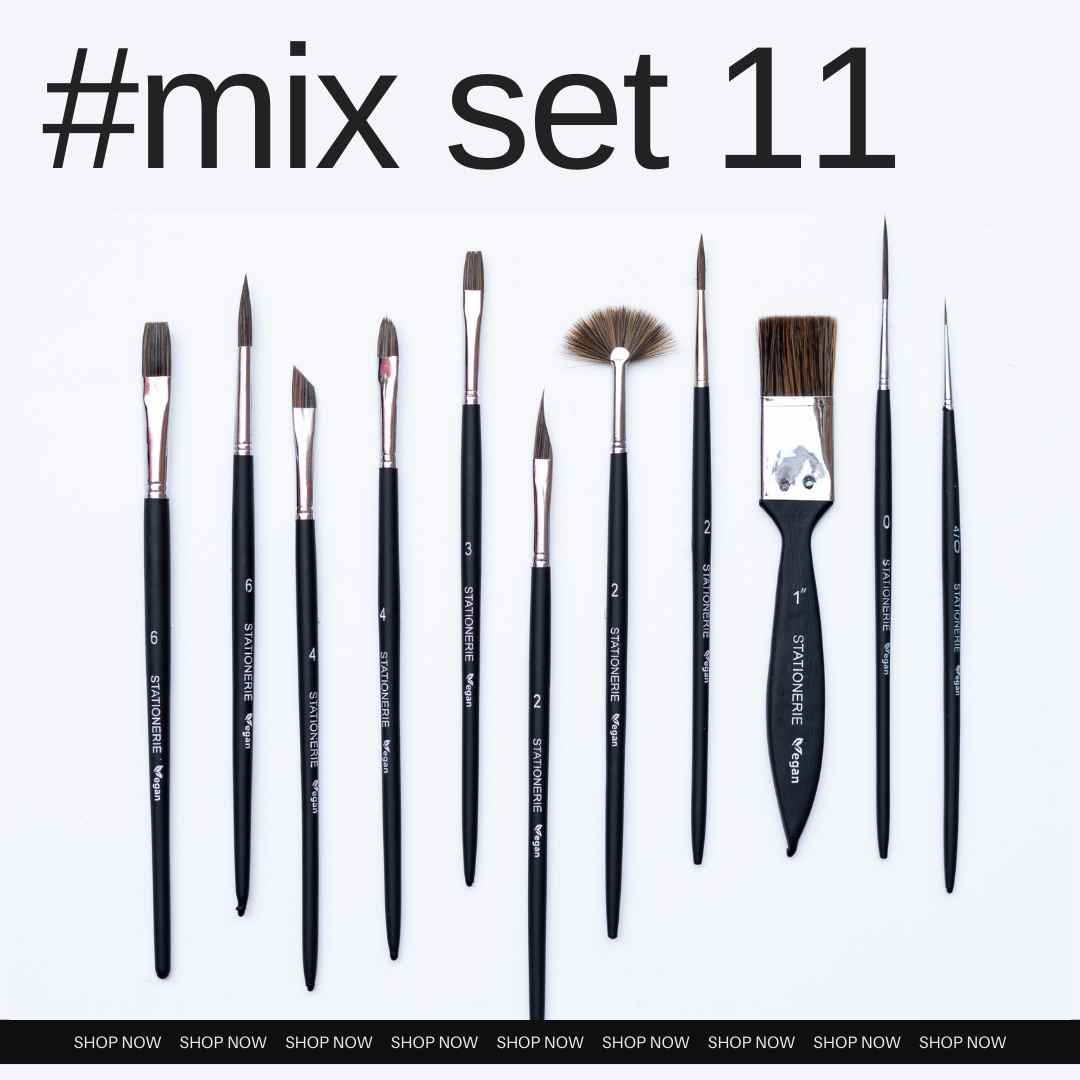 Stationerie Mix Media Brush Set Of 11 (10k+ Sets Sold) Preorder
