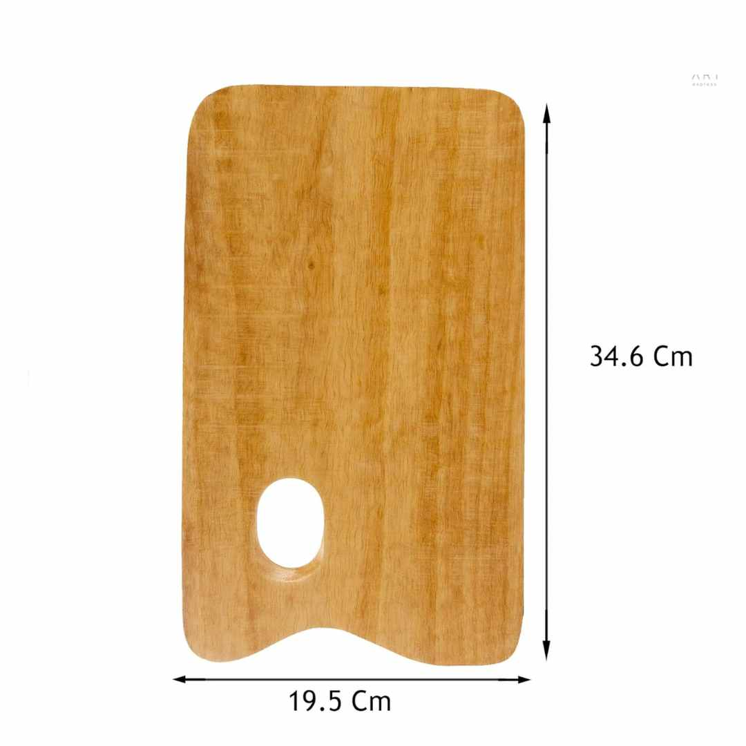 Stationerie Wooden Painting Palette   34x19cm Handmade Rectangle Paint Palette with Thumb Hole for Acrylic, Oil, Watercolor, Gouache Painting