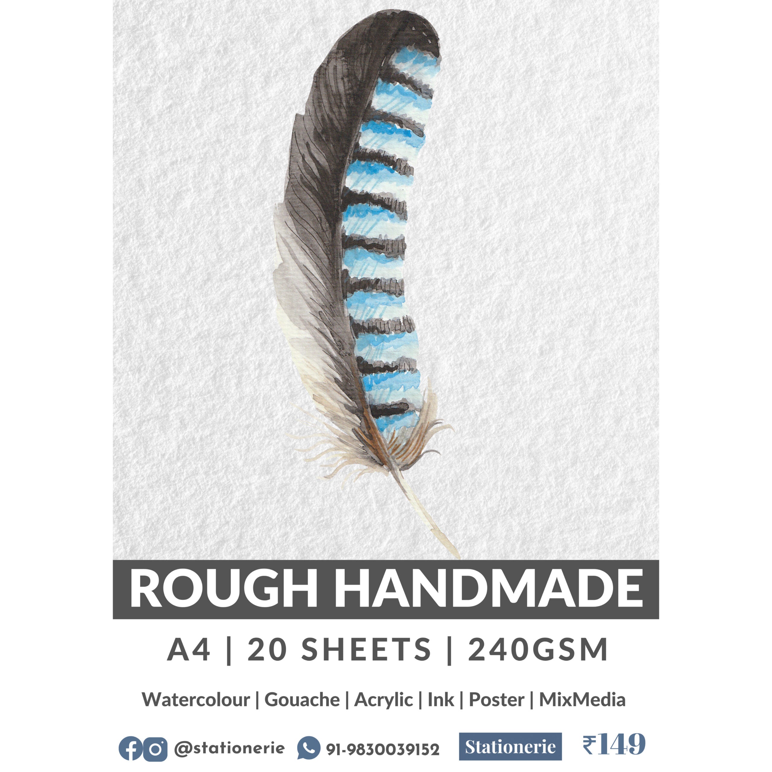 Stationerie Rough Handmade A4 240gsm 20 Sheets