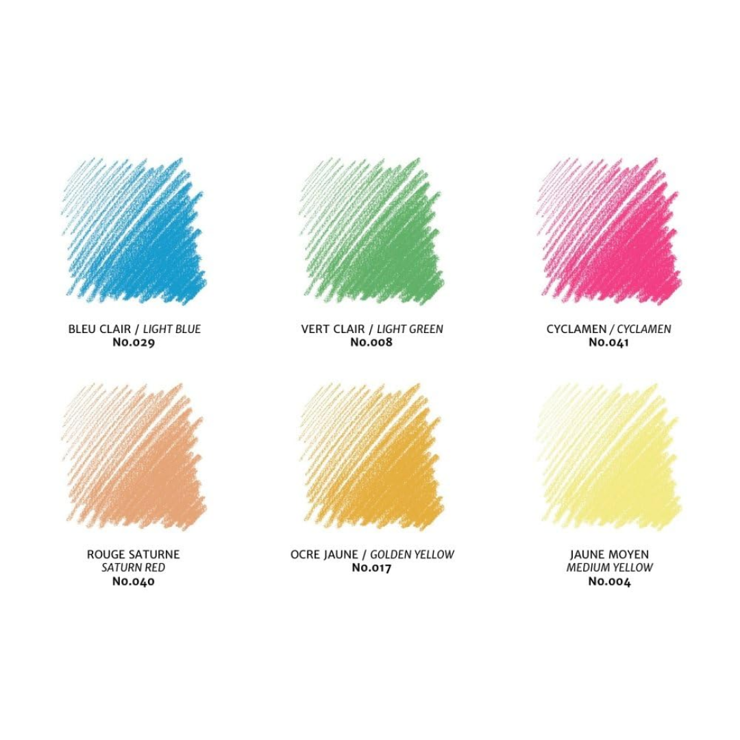 Color Conte Conte A Paris Pastel Pencils with 6 Count Assorted Bright Colors ...