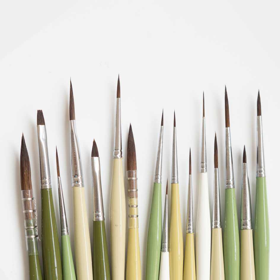 Stationerie Miniliners Set Of 16 Kolinsky Synthetic Forest Edition (Brush Holder Free)