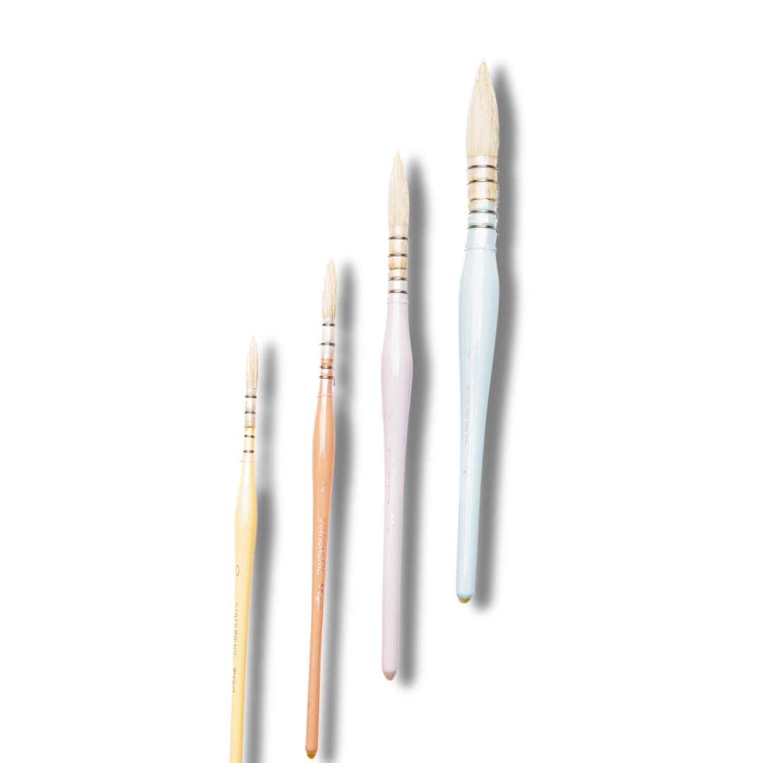 Stationerie Artists' Natural White Goat Hair Mops Set Of 4