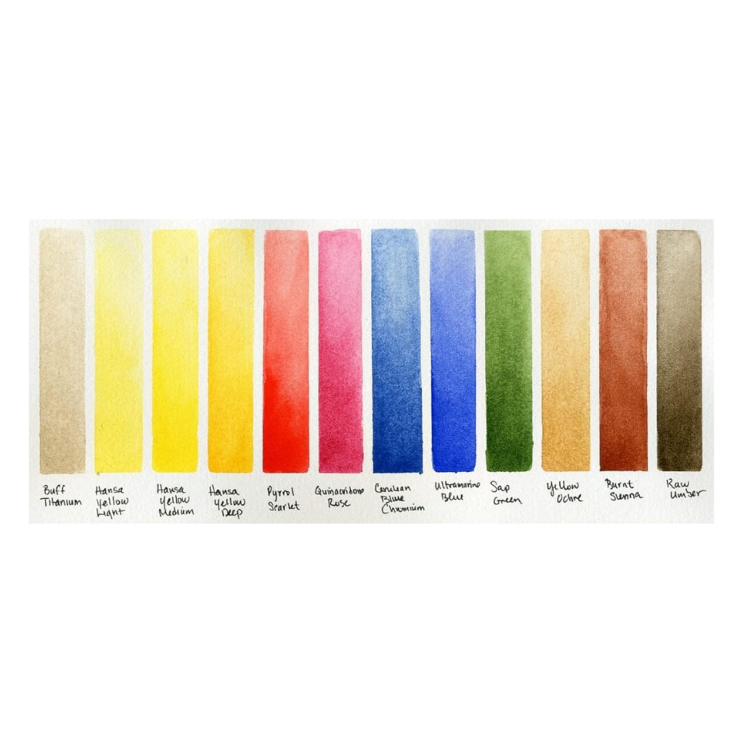 Daniel Smith 12 Color Hand Poured Watercolor Half Pan Set in a Metal Box