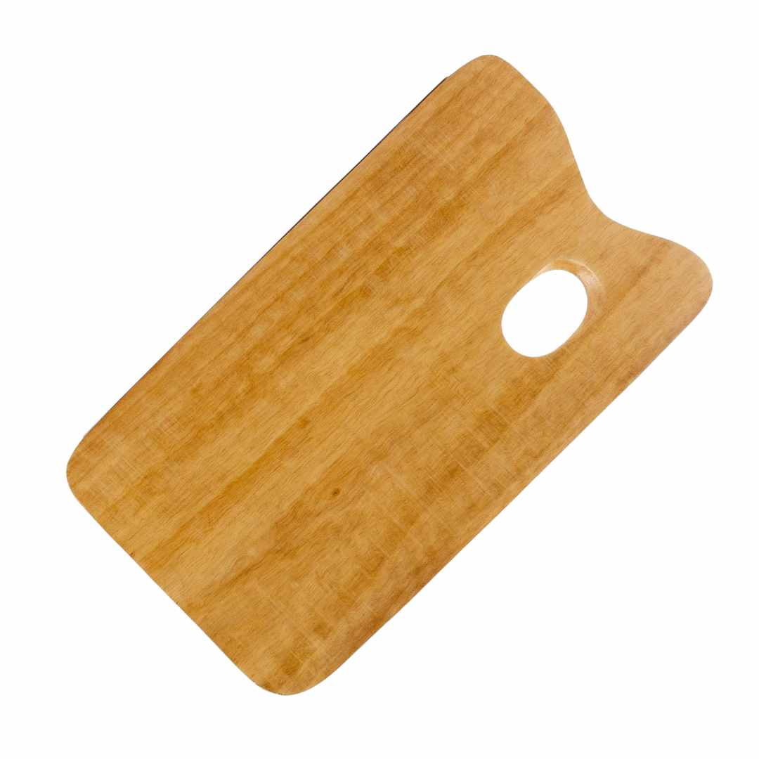 Stationerie Wooden Painting Palette   34x19cm Handmade Rectangle Paint Palette with Thumb Hole for Acrylic, Oil, Watercolor, Gouache Painting