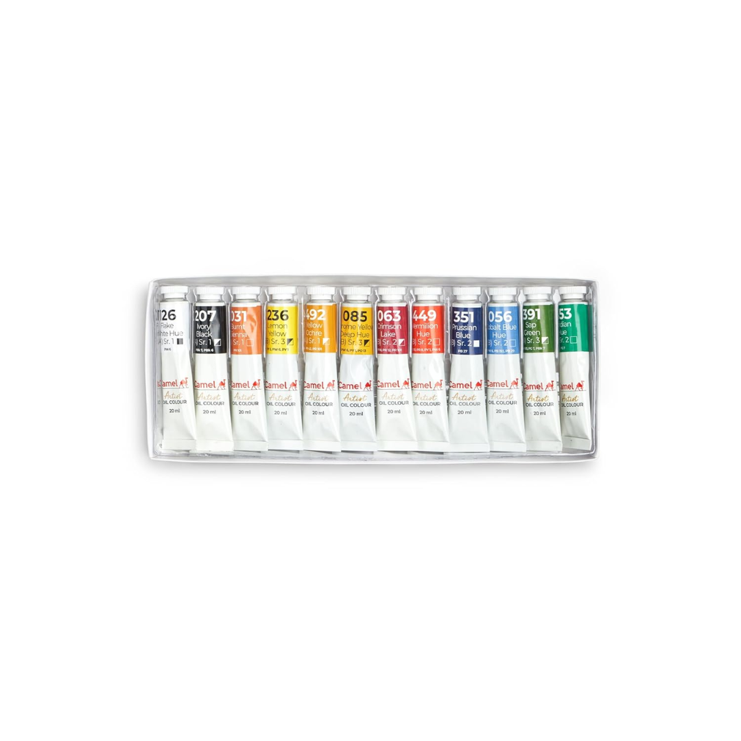 Camel  Artist  Oil  Colours  Assorted  pack  of  12  shades  in  20  ml