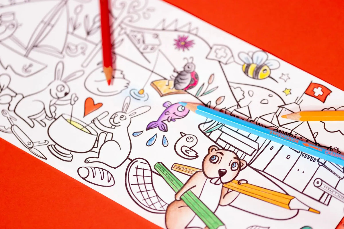 Caran d'Ache 18 Swisscolor Pencils + Swiss Animals Poster