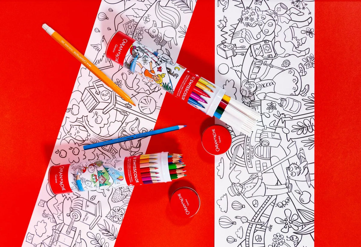 Caran d'Ache 18 Swisscolor Pencils + Swiss Animals Poster