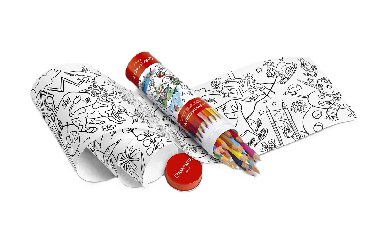 Caran d'Ache 18 Swisscolor Pencils + Swiss Animals Poster