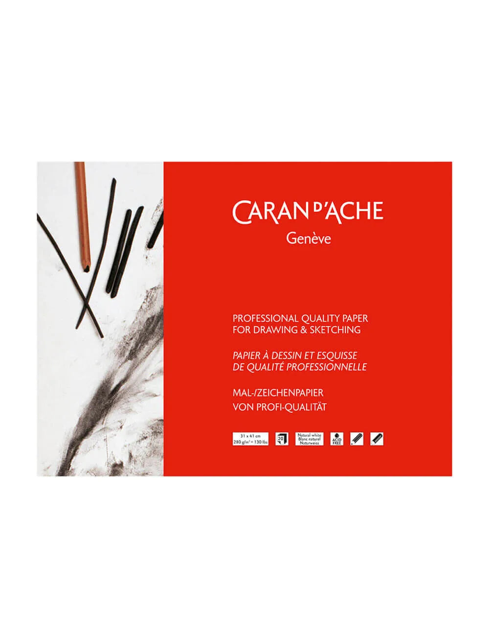 Caran d'Ache Artist Drawing and Sketching Pad, 280 gsm