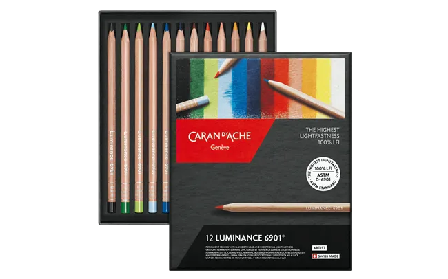 Caran d'Ache Luminance 6901 Artist Colour Pencils, Set of 12