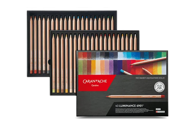Caran d'Ache Luminance 6901 Artist Colour Pencils, Set of 40