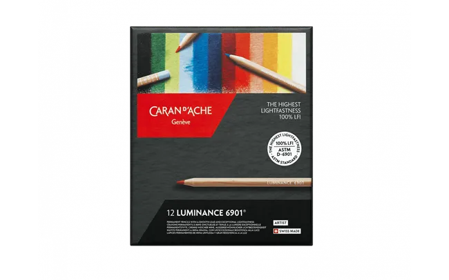 Caran d'Ache Luminance 6901 Artist Colour Pencils, Set of 12