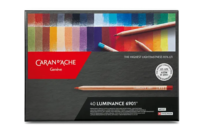 Caran d'Ache Luminance 6901 Artist Colour Pencils, Set of 40