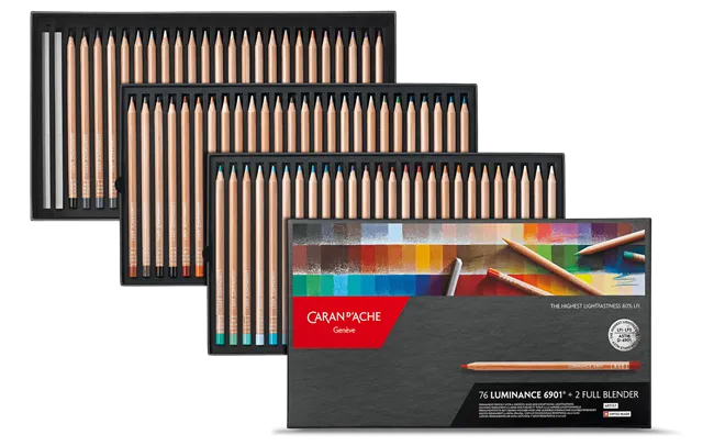Caran d'Ache Luminance 6901 Artist Colour Pencils, Set of 76