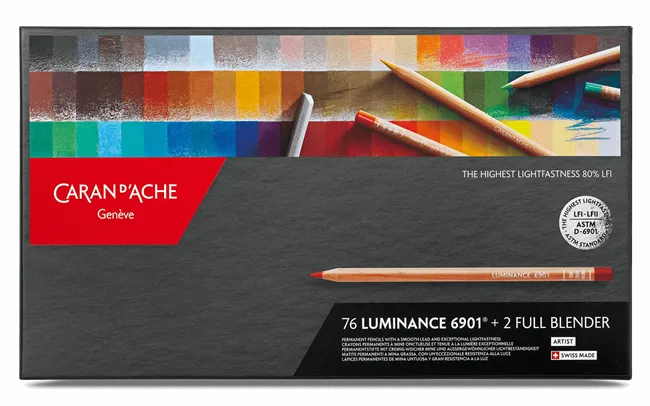 Caran d'Ache Luminance 6901 Artist Colour Pencils, Set of 76