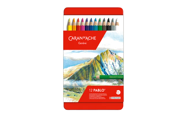 Caran d'Ache Pablo Colour Pencils, 12 Shades