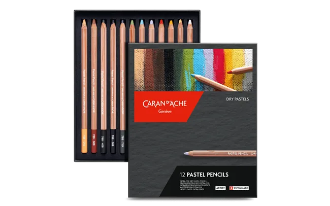Caran d'Ache Artist Pastel Pencils, 12 Shades