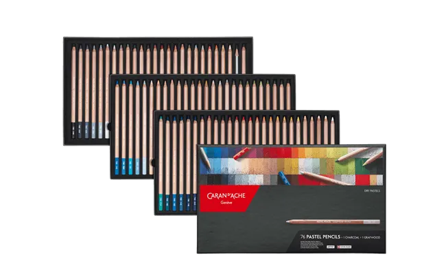 Caran d'Ache Artist Pastel Pencils, 76 Shades Assortment