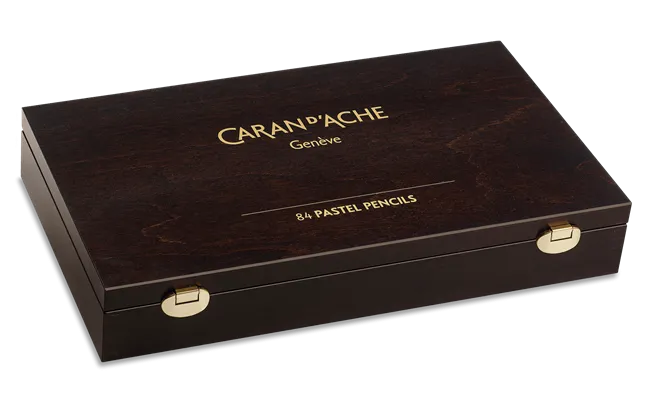 Caran d'Ache Artist Pastel Pencil Woodbox, 84 Pieces