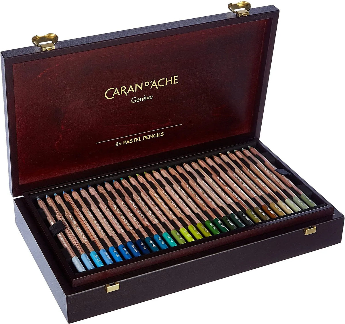 Caran d'Ache Artist Pastel Pencil Woodbox, 84 Pieces