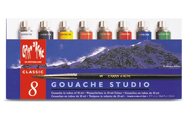 Caran d'Ache Gouache Studio, 8 Tubes of 10 ml