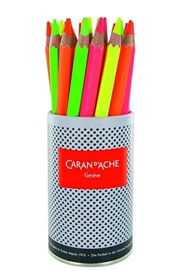 Caran d'Ache Colorblock Maxi Fluo Pencil Cup, 28 Pencils