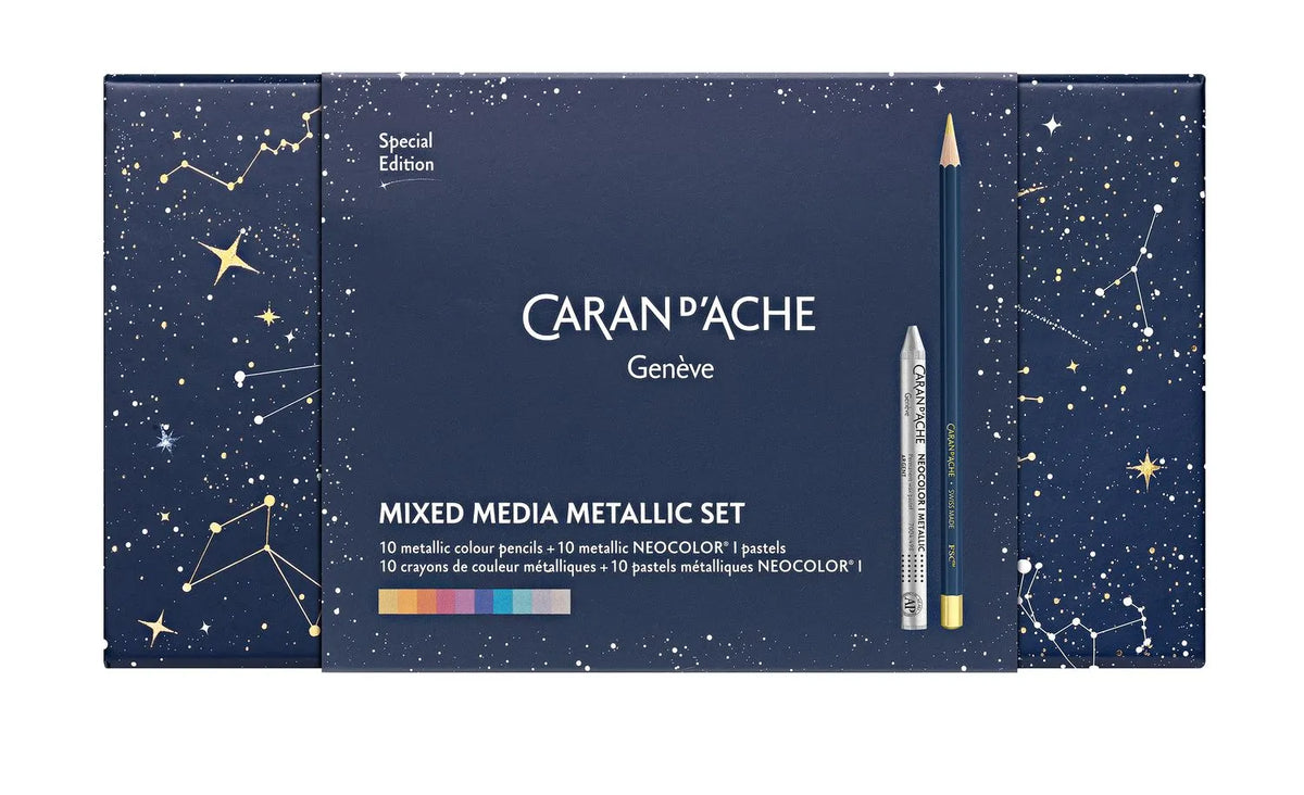 Caran d'Ache Cosmic Blue Mixed Media Metallic Set